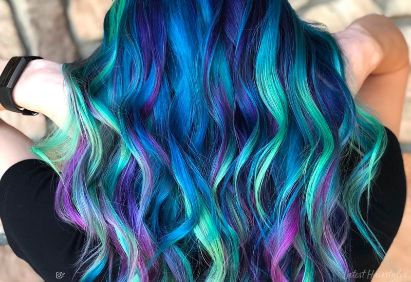 blue and purple mermaid hair