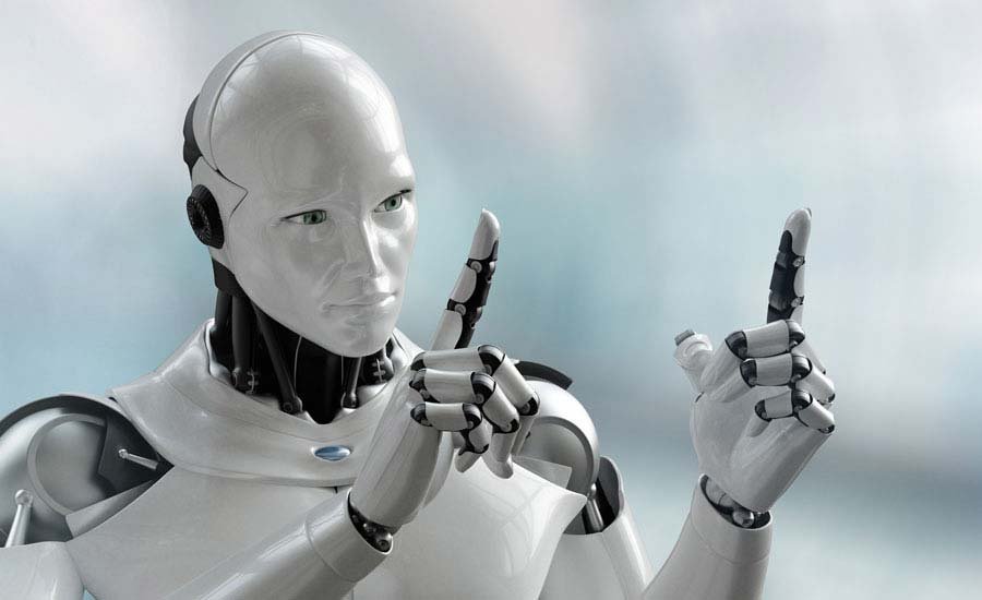 image de robot qui regarde ses doigts